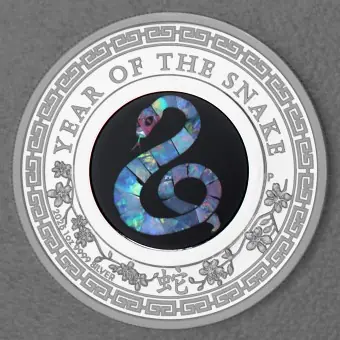 Markenprodukt Silbermünze 1oz "Schlange" 2025 (PP) Opal Lunar – Year of the Snake (Australien)