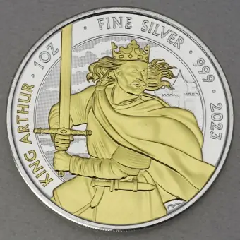 Highlight Silbermünze 1oz "King Arthur" 2023 (vergoldet) Myths and Legends (Großbritannien)