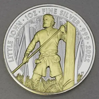 Jetzt Zugreifen Silbermünze 1oz "Little John" 2022 (vergoldet) Myths and Legends (Großbritannien)