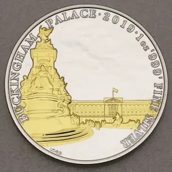 Silbermünze 1oz "Buckingham Palace" 2019 (vergoldet) Landmarks of Britain (Großbritannien) Original