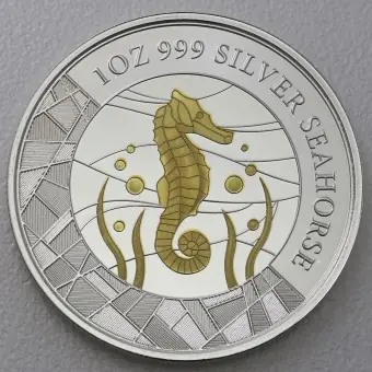 Mega-Angebot Silbermünze 1oz "Seepferdchen" 2018 (vergoldet) (Samoa)