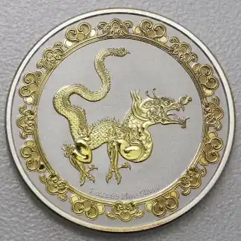 Neu Im Sortiment Silbermünze 1oz "Yellow Snake" 2020 (vergoldet) Celestial Animals (Niue)