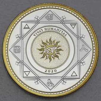 Kostenloser Rückversand Silbermünze 1oz "Vivat Humanitas" 2020 (vergoldet) (Tokelau)