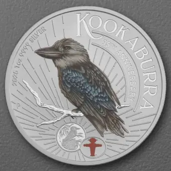 Kracherpreis Silbermünze 1oz "Kookaburra" 2025 (koloriert) World Money Fair - Coin Show Special (Australien)