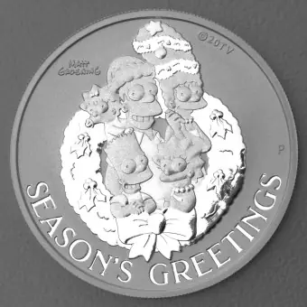Kracherpreis Silbermünze 1oz "Simpsons Season's Greetings" 2022 diff. The Simpsons (Tuvalu)