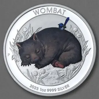 Silbermünze 1oz "Wombat" 2023 (koloriert) diff. (Australien) Nur Für Kurze Zeit