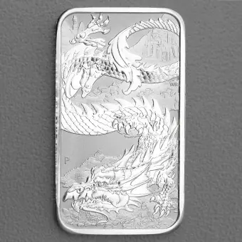 Letzte Chance Silber Münzbarren 1oz "Rectangular Dragon" 2023 diff. (Australien)