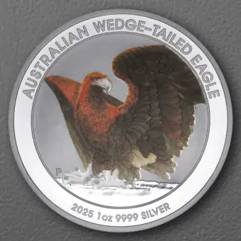 Silbermünze 1oz "Wedge-tailed Eagle" 2025 (koloriert) in Coin Card (Australien) Neu