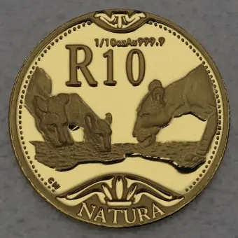 Goldmünze 1/10oz "Löwen" 2003 Natura - Wild Cats of Africa (Südafrika) Neue Kollektion