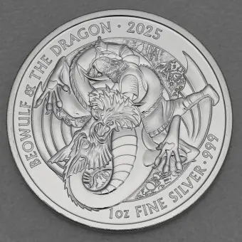 Silbermünze 1oz "Beowulf & Dragon" 2025 Myths and Legends (Großbritannien) Aktuell