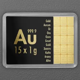 Online Kaufen Goldtafel 15 x 1g "Au International" (Motivbox)