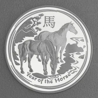 Silbermünze 1oz "Pferd" 2014 (PP) Lunar II – Year of the Horse (Australien) Schnäppchen