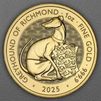 Nur Heute Goldmünze 1oz "Greyhound of Richmond" 2025 Royal Tudor Beasts (Großbritannien)
