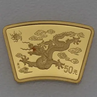 Goldmünze 1/2oz "Drache" 2000 Lunar - Fächerform (China) Großhandel
