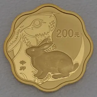 Goldmünze 1/2oz "Hase" 2011 Lunar - Blütenform (China) Billig