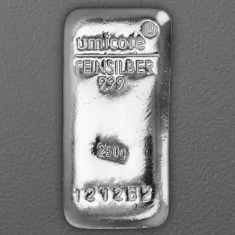 Silberbarren 250g UMICORE gegossen Jetzt Kaufen