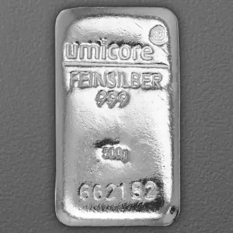 Schnäppchen Silberbarren 500g UMICORE gegossen