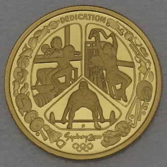 Weltweiter Versand Goldmünze 100 Dollars "Dedication" 2000 Sydney Olympics (Australien)