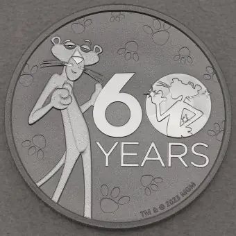Geprüft Silbermünze 1oz "Pink Panther" 2024 60th Anniversary (Tuvalu)