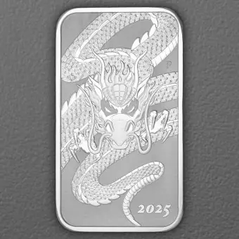 Silbermünzbarren 1oz "Rectangular Dragon" 2025 (Australien) Im Trend