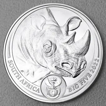 Saisonangebot Silbermünze 1oz "Nashorn" 2022 Big Five II diff. (Südafrika)