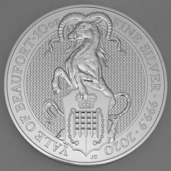 Silbermünze 10oz "Yale of Beaufort" 2020 The Queen's Beasts (Großbritannien) Schneller Versand