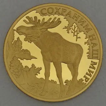Sale Goldmünze 100 Rubel "Elch" 2015 Protect our World (Russland)