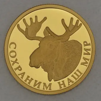 Heute Kaufen Goldmünze 50 Rubel "Elch" 2015 Protect our World (Russland)