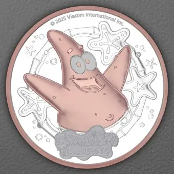 Exklusiv Silbermünze 2oz "Patrick Star" 2025 (PP/rosévergoldet) (Tuvalu)