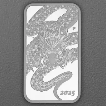 Silbermünzbarren 1oz "Rectangular Dragon" 2025 (PP) (Australien) Premium