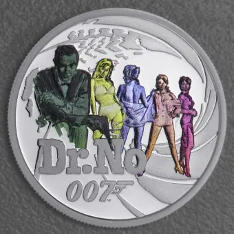 Top-Angebot Silbermünze 1/2oz "Dr. No" 2021 (PP/koloriert) James Bond (Tuvalu)