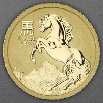 Goldmünze 1/20oz "Pferd" 2026 Lunar III – Year of the Horse (Australien) Direkt Vom Hersteller