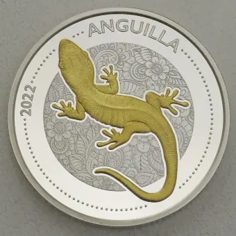 Exklusiv Silbermünze 1oz "Gecko" 2022 (vergoldet) Eastern Caribbean 8 (Anguilla)