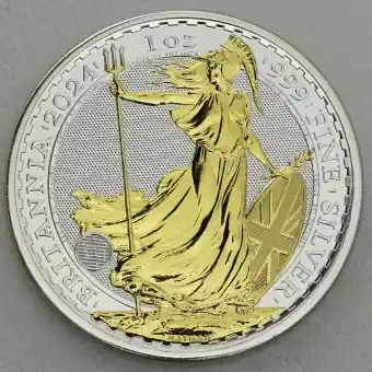 Bestpreis Silbermünze 1oz "Britannia" 2024 (vergoldet) (Großbritannien)