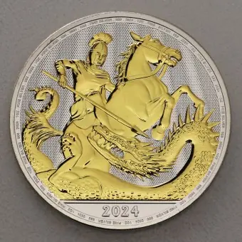 Silbermünze 1oz "St. Georg and the Dragon" 2024 vergoldet (Großbritannien) Sale