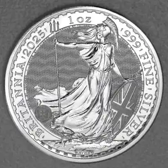 Begrenztes Angebot Silbermünze 1oz "Britannia" 2025 19% (Großbritannien)