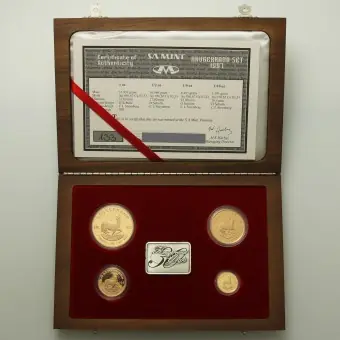 Goldmünzen 4 x "Krügerrand" 1997 (PP) 30. Jubiläum Set – 4-teilig (Südafrika) Mengenrabatt