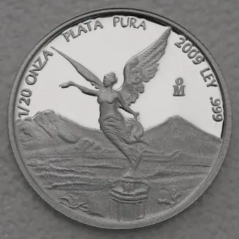 Schneller Versand Silbermünze 1/20oz "Libertad" 2009 (Mexiko)