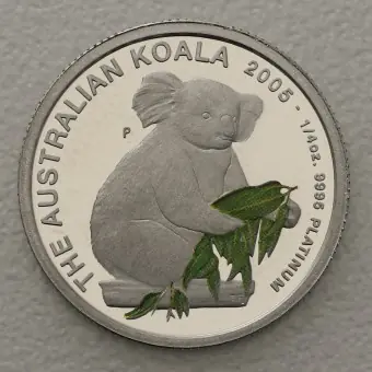Platinmünze 1/4oz "Koala" 2005 (PP) koloriert (Australien) Sonderangebot