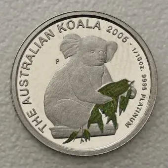 Platinmünze 1/10oz "Koala" 2005 (PP) koloriert (Australien) Schnäppchen