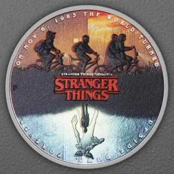 Schneller Versand Silbermünze 1oz "The Upside Down" 2026 (koloriert) Stranger Things (Tuvalu)