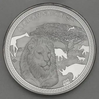 Silbermünze 1kg "Löwe" 2018 African Safari (Tschad) Markenware