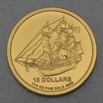 Versand Am Gleichen Tag Goldmünze 1/10 "Bounty" 2009 (Cook Islands)