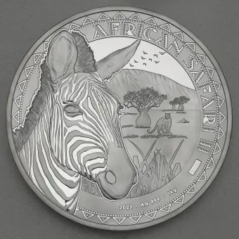 Rabatt Silbermünze 1kg "Zebra" 2022 African Safari II (Tschad)