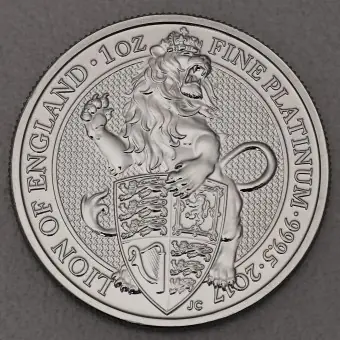 Platinmünze 1oz "Lion of England" 2017 The Queen's Beasts diff. (Großbritannien) Expressversand