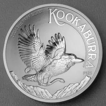 Silbermünze 5oz "Kookaburra" 2024 (PP/HR/incused) diff. (Australien) Versand Am Gleichen Tag