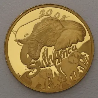 Versand Am Gleichen Tag Goldmünze 1oz "Elefant" 2008 Natura - Giants of Africa (Südafrika)