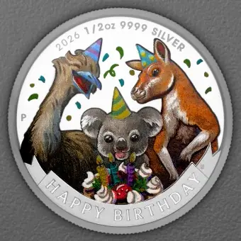 Online Kaufen Silbermünze 1/2oz "Happy Birthday" 2026 (PP/koloriert) (Australien)