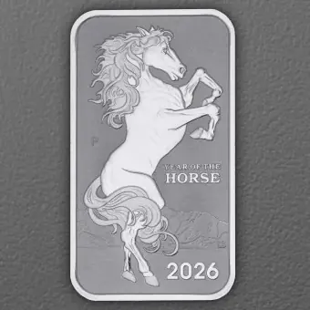 Silbermünzbarren 1oz "Rectangular Horse" 2026 (Australien) Geprüft