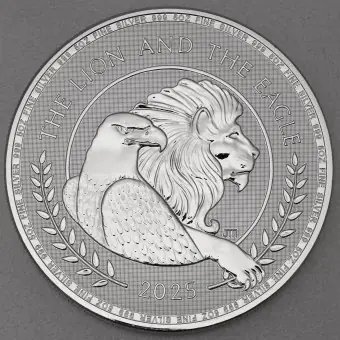 Silbermünze 5oz "The Lion and the Eagle" 2025 (Großbritannien) Heißes Angebot